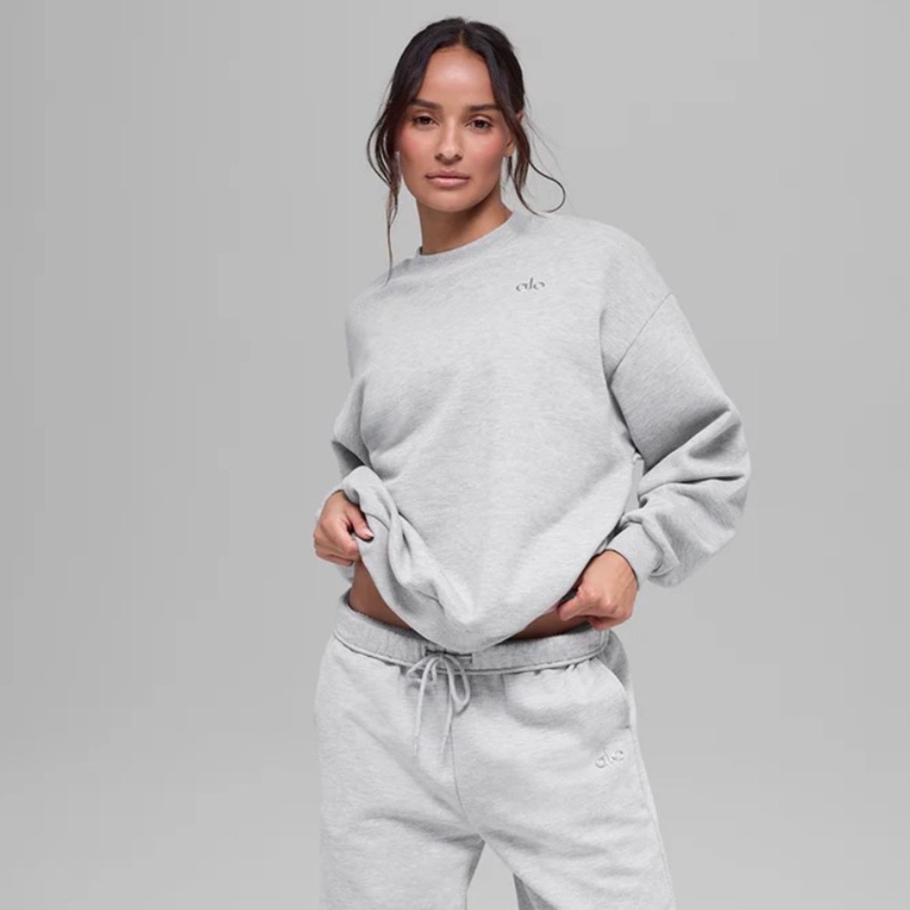 Alo Accolade Crew Neck Pullover in Athletic Heather Grey Size XL - Picture 4 of 7